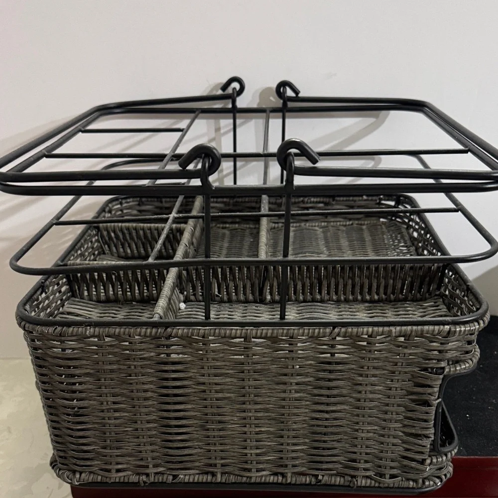 MESA Metal & Woven Serving Caddy Organizer